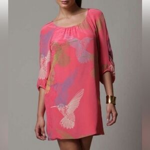 Tibi Hummingbird Print Shift Dress